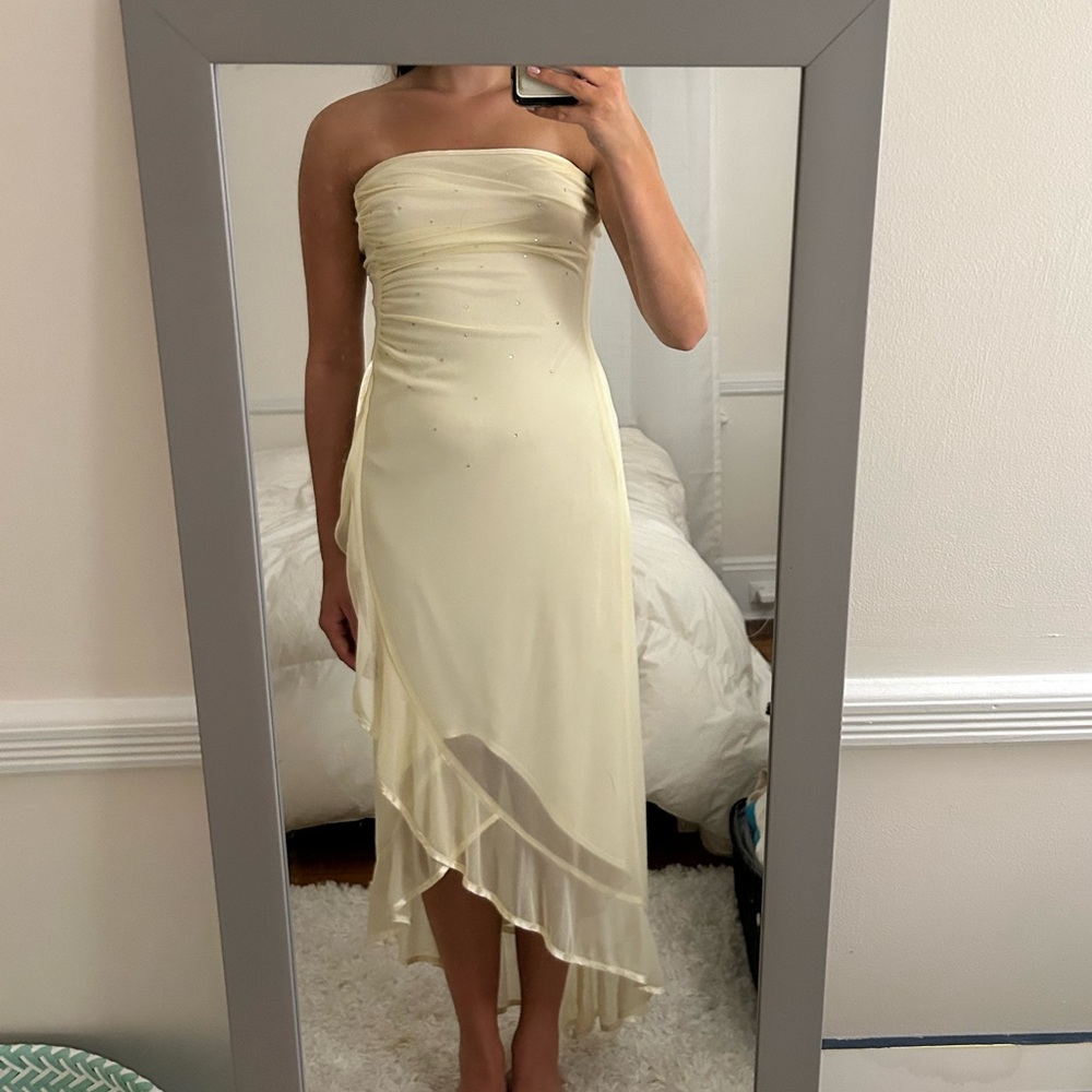 windsor yellow maxi ruffle dress
